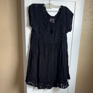 Johnny Was Babydoll Mini Dress S Eyelet